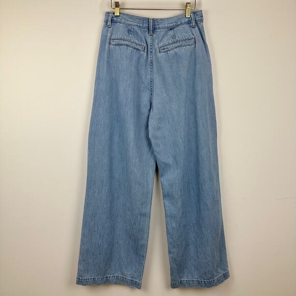 Madewell The Harlow Wide Leg Jean Airy Denim Blue High Waisted Pockets US 27 - Picture 7 of 13